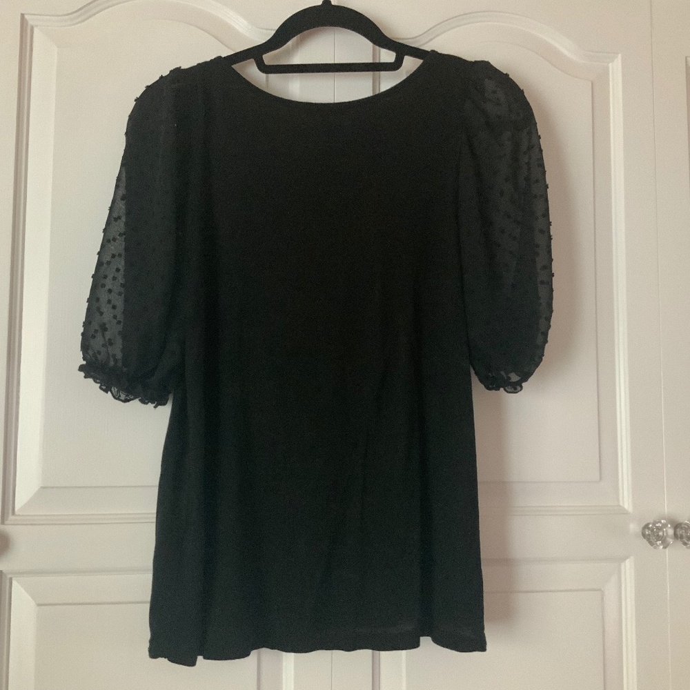 Top with chiffon short sleeves
